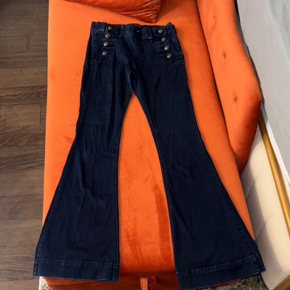 Express Blue Flare Wide Leg Jeans